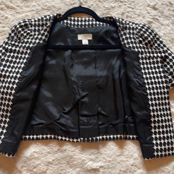 NWOT Ann Taylor Loft Cropped Houndstooth Jacket - Picture 4 of 16
